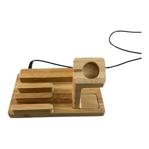 Wooden USB powered device charging station watch phone tablet apple android